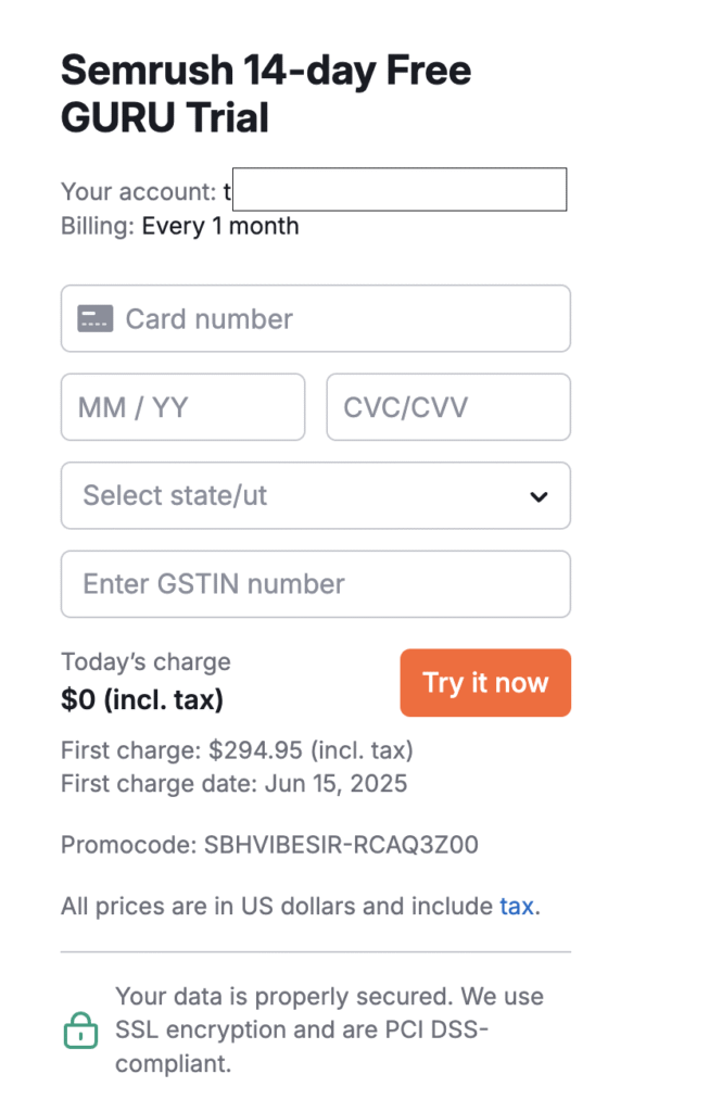 Enter Your Card Details To Claim Semrush Guru Enter Your Card Details To Claim Semrush Guru