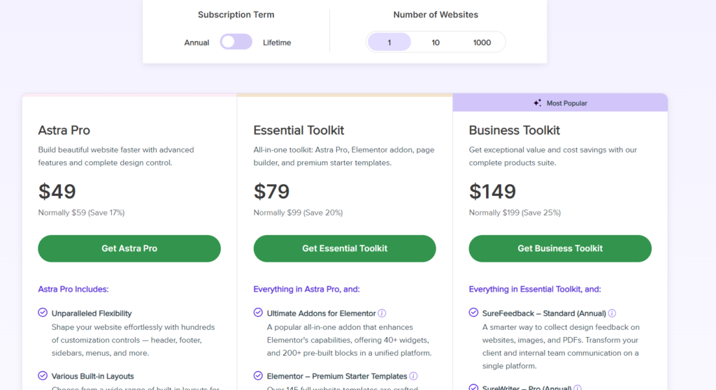Astra Theme Pricing Plans Astra Theme Pricing Plans