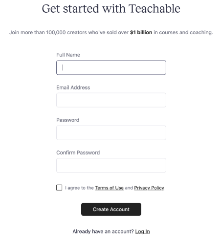Create Your Teachable Account
